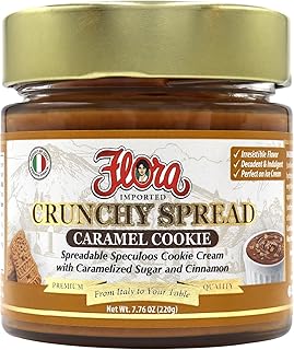 Flora Fine Foods Caramel Cookie Crunchy Spread | 7.76 oz jar | Sweet Caramel crisp butter | Imported