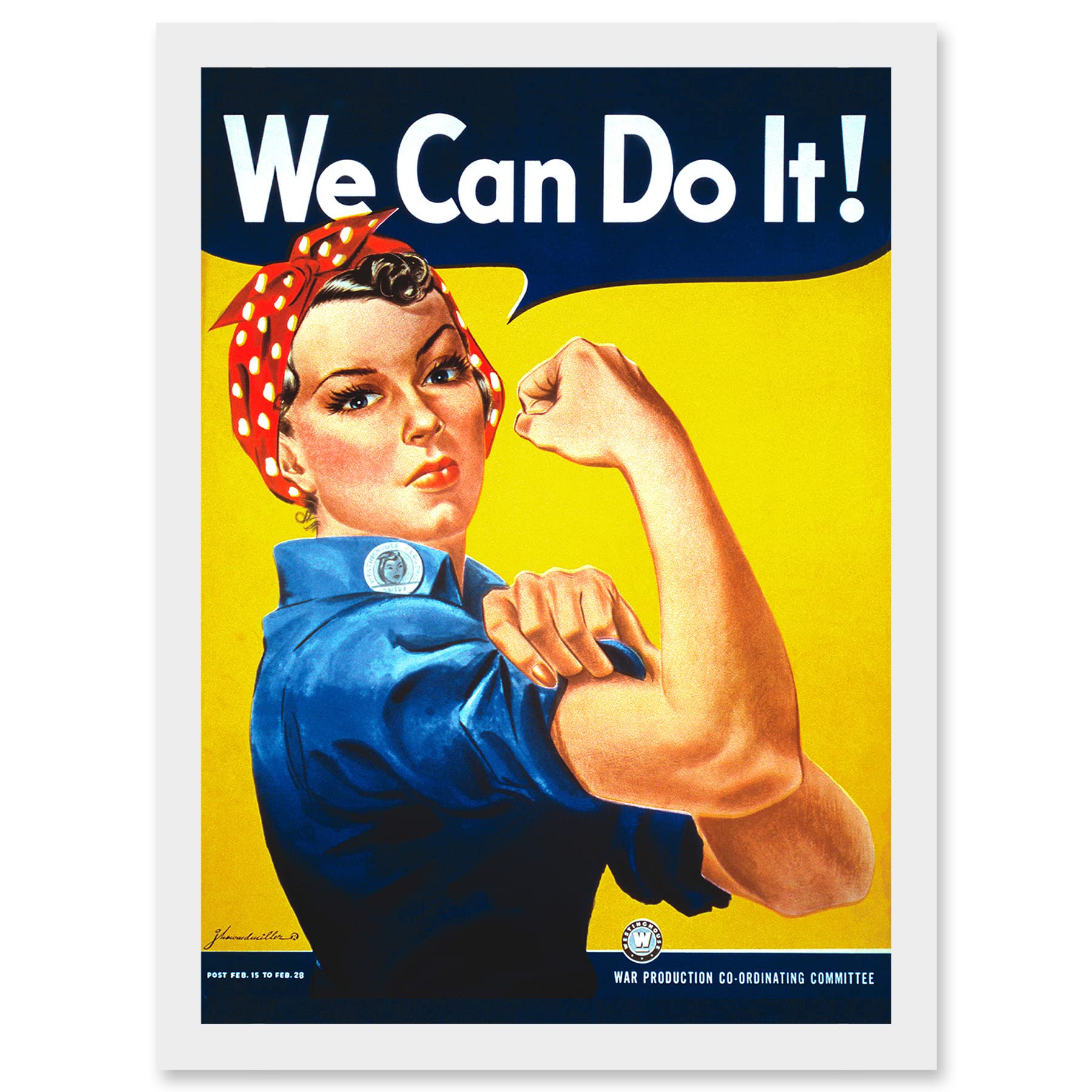 War Advert Rosie Riveter WW2 We Can Do It Women USA Framed A4 Wall Art Print