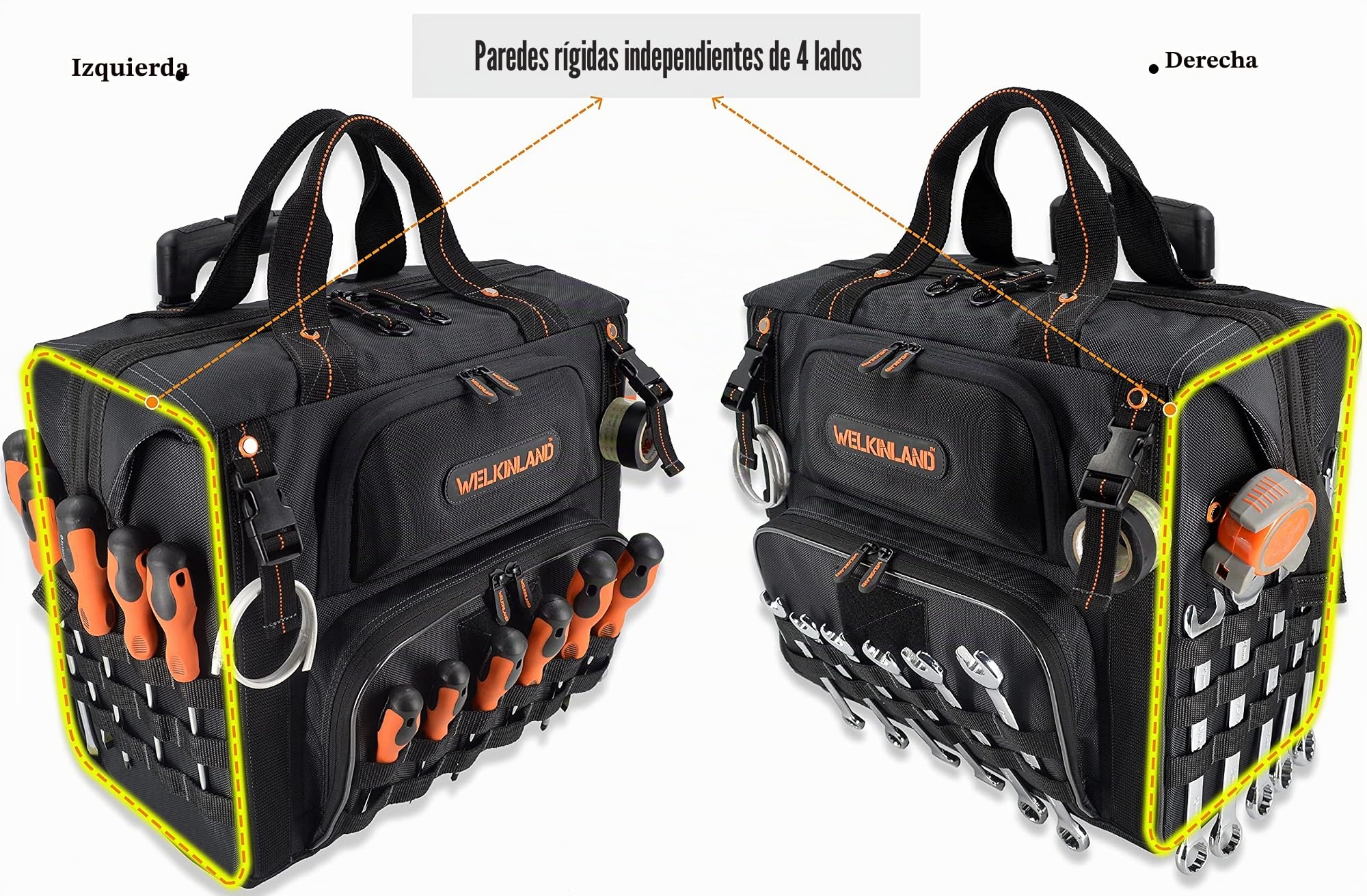 WELKINLAND Bolsa de herramientas con ruedas de 26 pulgadas, bolsa de herramientas con ruedas, bolsa de herramientas, bolsa de herramientas HVAC, bolsa de herramientas para electricista, organizador de