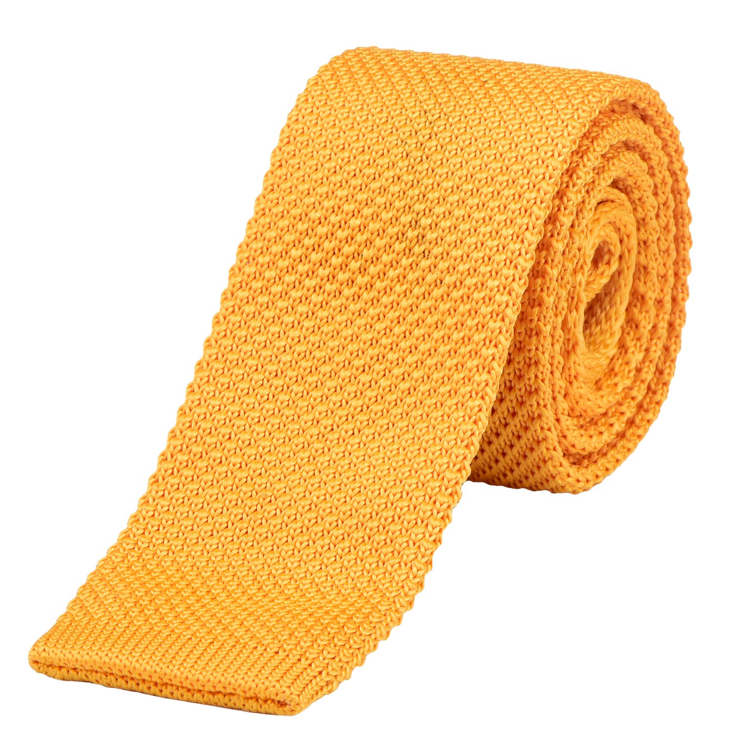Dondon Men's Yellow Knit Knitted Tie Slim