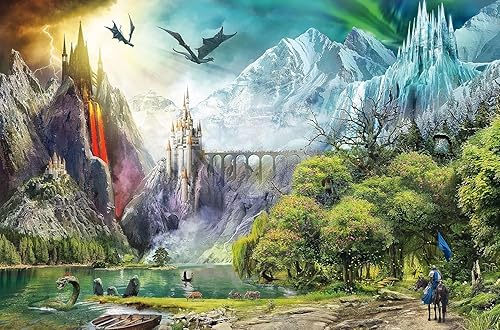 Rompecabezas de madera para adultos, 500 piezas, Ravens-Burger Reign of Dragons, rompecabezas de 500 piezas para adultos, divertido rompecabezas