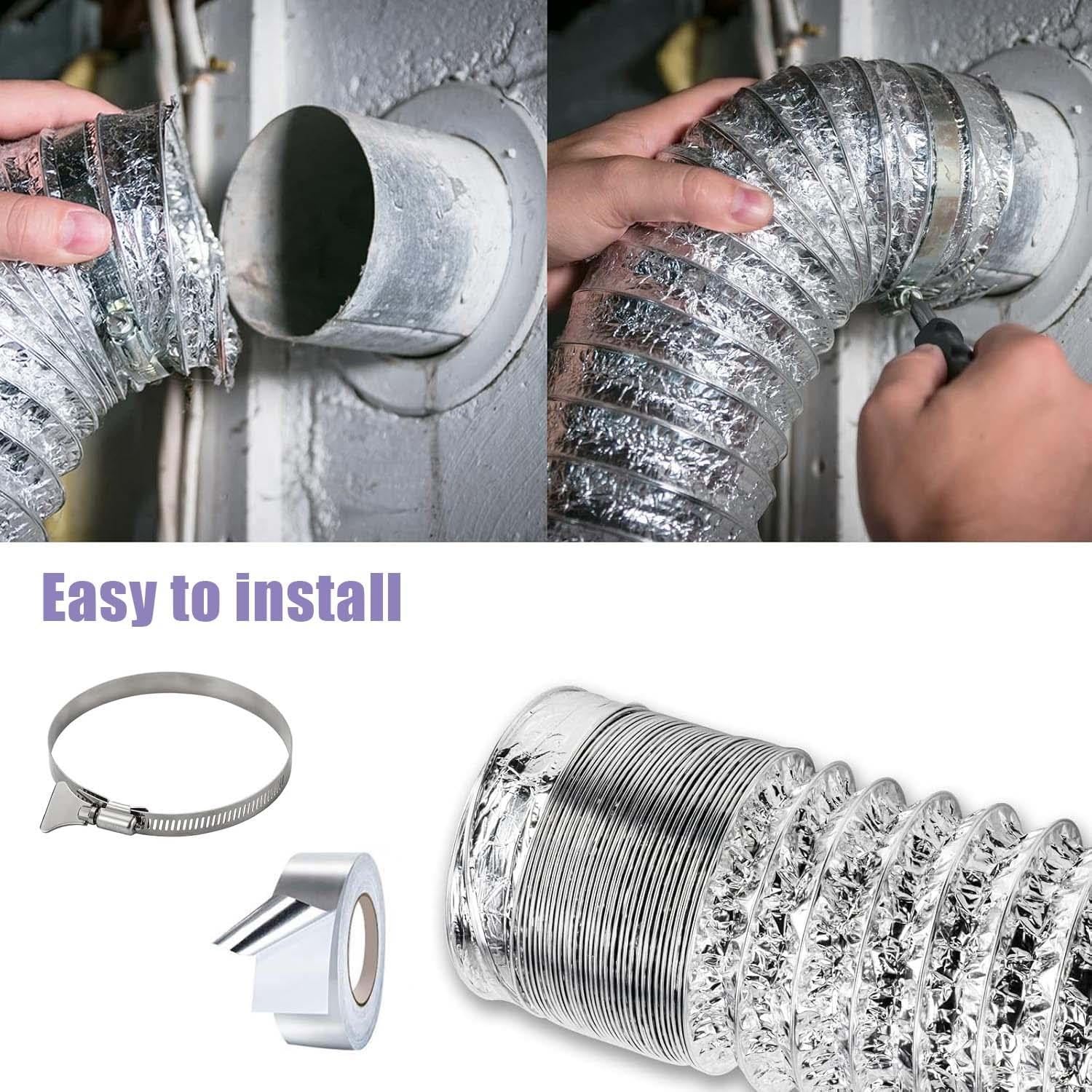 110mm Tuyau Évacuation Sèche-Linge Conduit D'air Flexible De Ventilation