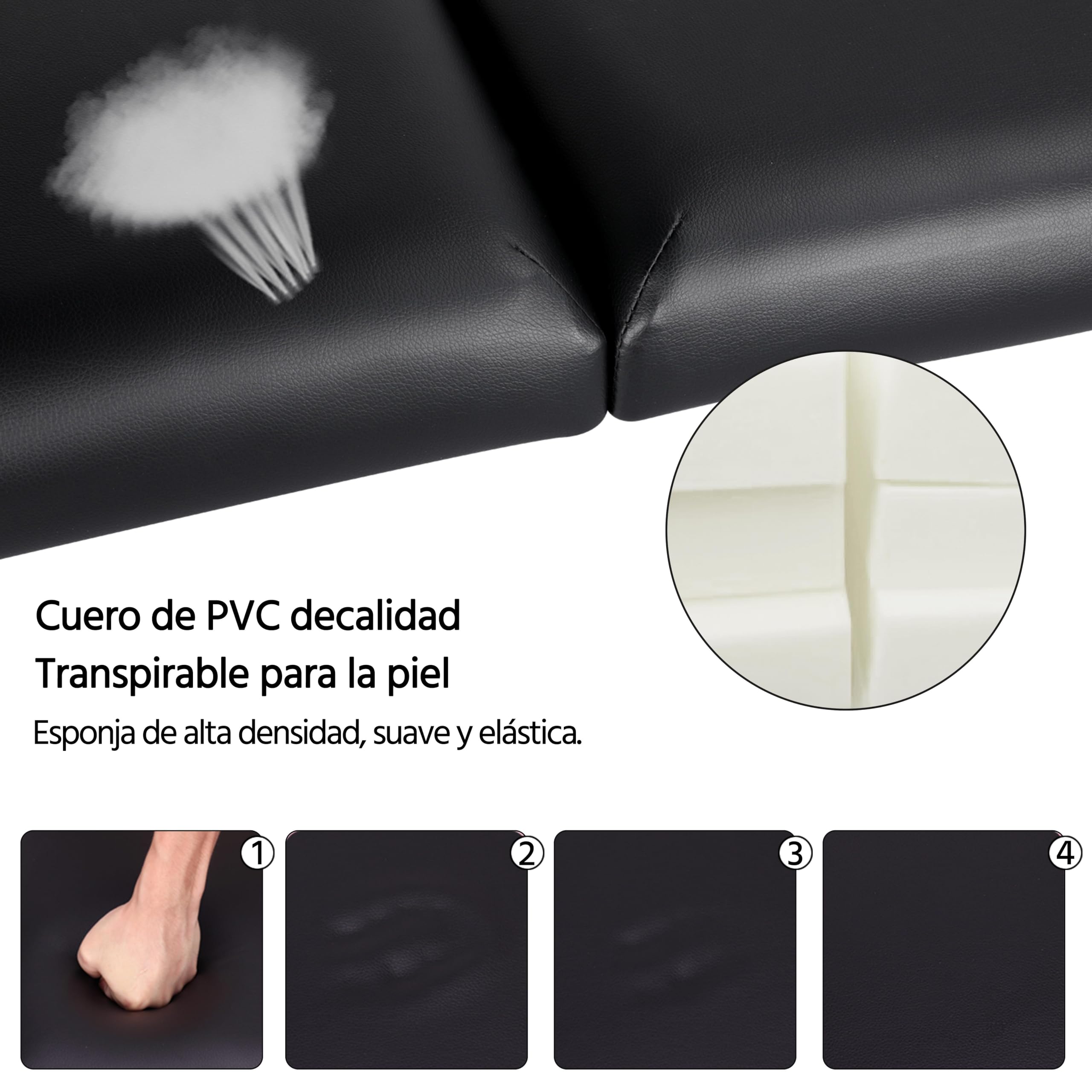 Yaheetech Camilla de Masaje Plegable de 92 cm de Ancho Portátil Camilla Estética de 2 Zonas Camilla Profesional de Madera Haya Altura Ajustable