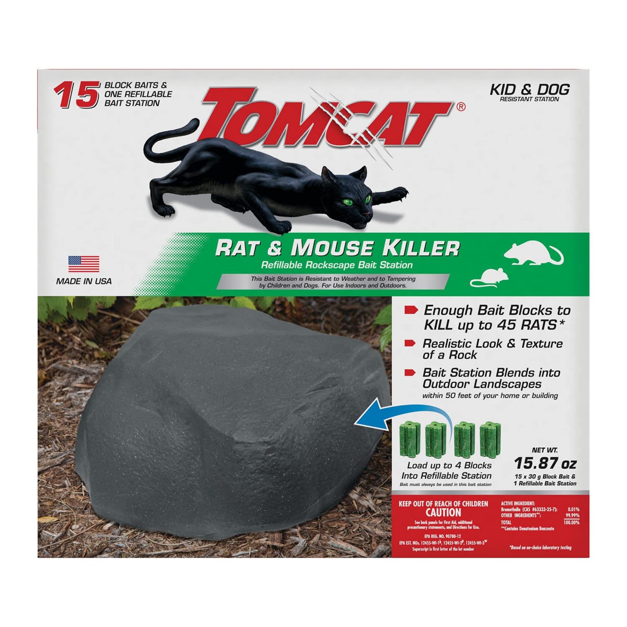 Photo 1 of Tomcat Rat & Mouse Killer Refillable Rockscape Bait Station