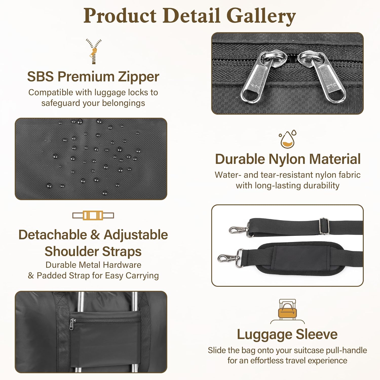 ctwcum Travel Bag – Foldable, Expandable Nylon Carry-On with Shoe Compartment, Weekender for Men & Women - Image 7