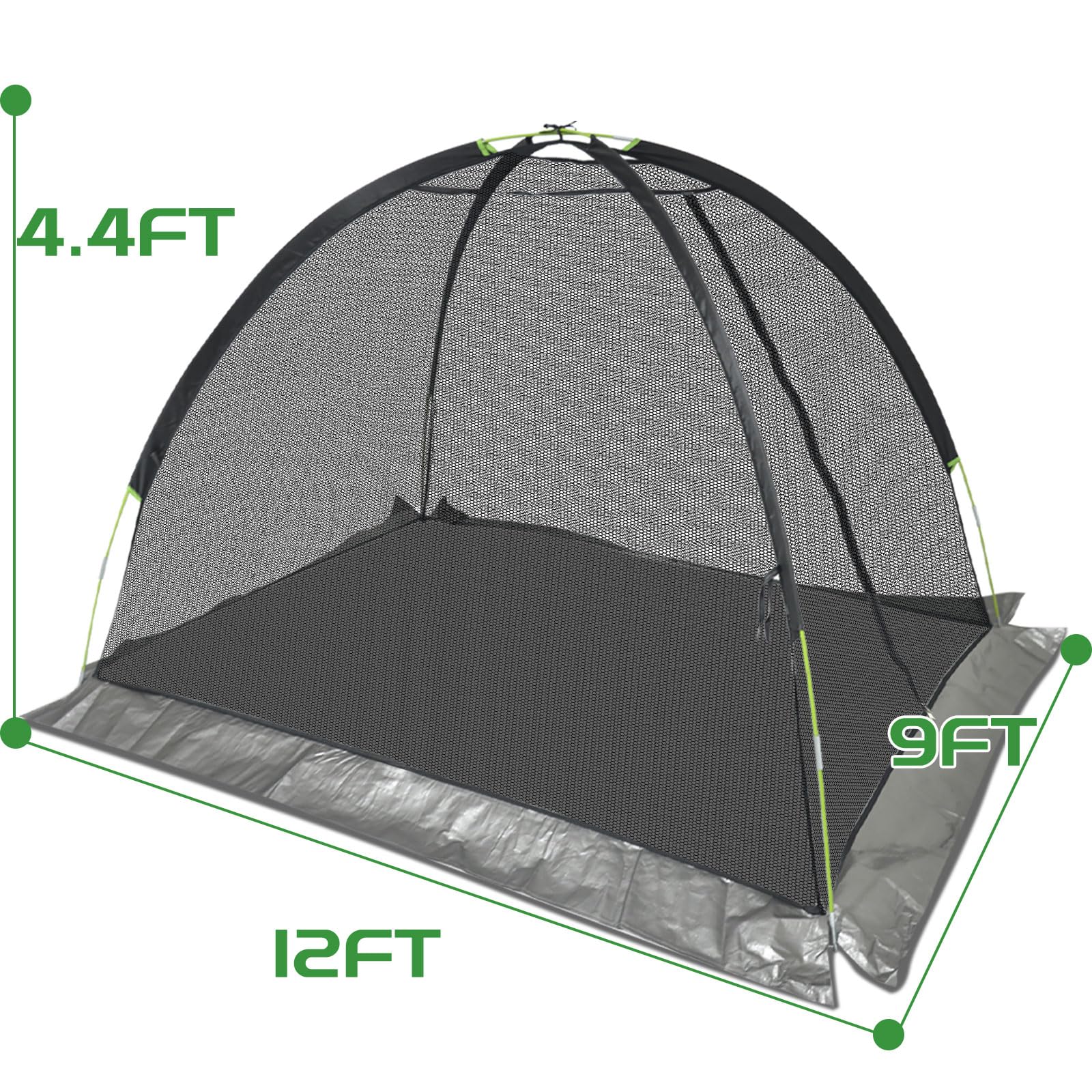 Copertura per rete per stagni esterni, copertura da giardino con cerniera e paletti, in nylon di alta qualità, per stagni e foglie, copertura a cupola