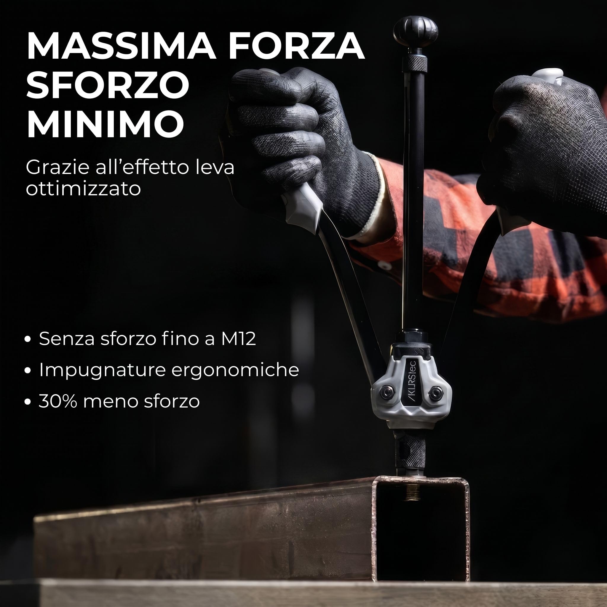 KLRStec Professional Rivettatrice per Inserti Filettati Set [M3-M12] Pinza Semiautomatica per Lavoro Più Veloce incl. 70 Inserti Filettati, Punta a Gradini e Valigetta - Kit Pro Dadi a Rivetto