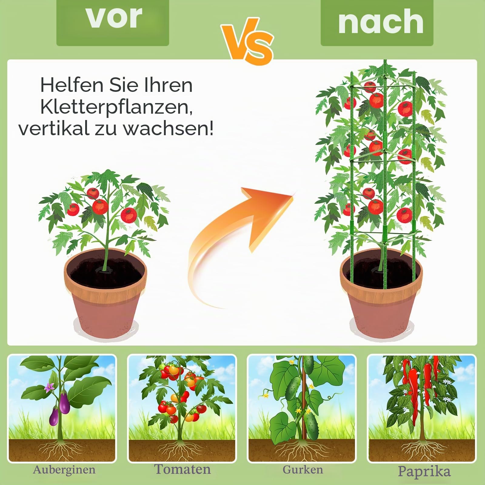 Tomaten Rankhilfe 4 Stück 160 cm, Rankhilfe Tomaten Verstellbarer Tomatenturm aus kunststoffbeschichtetem Stahl, stabile Pflanzenstütze für Gurken, Rosen, Kletterpflanzen, Garten, Töpfe & Hochbeet