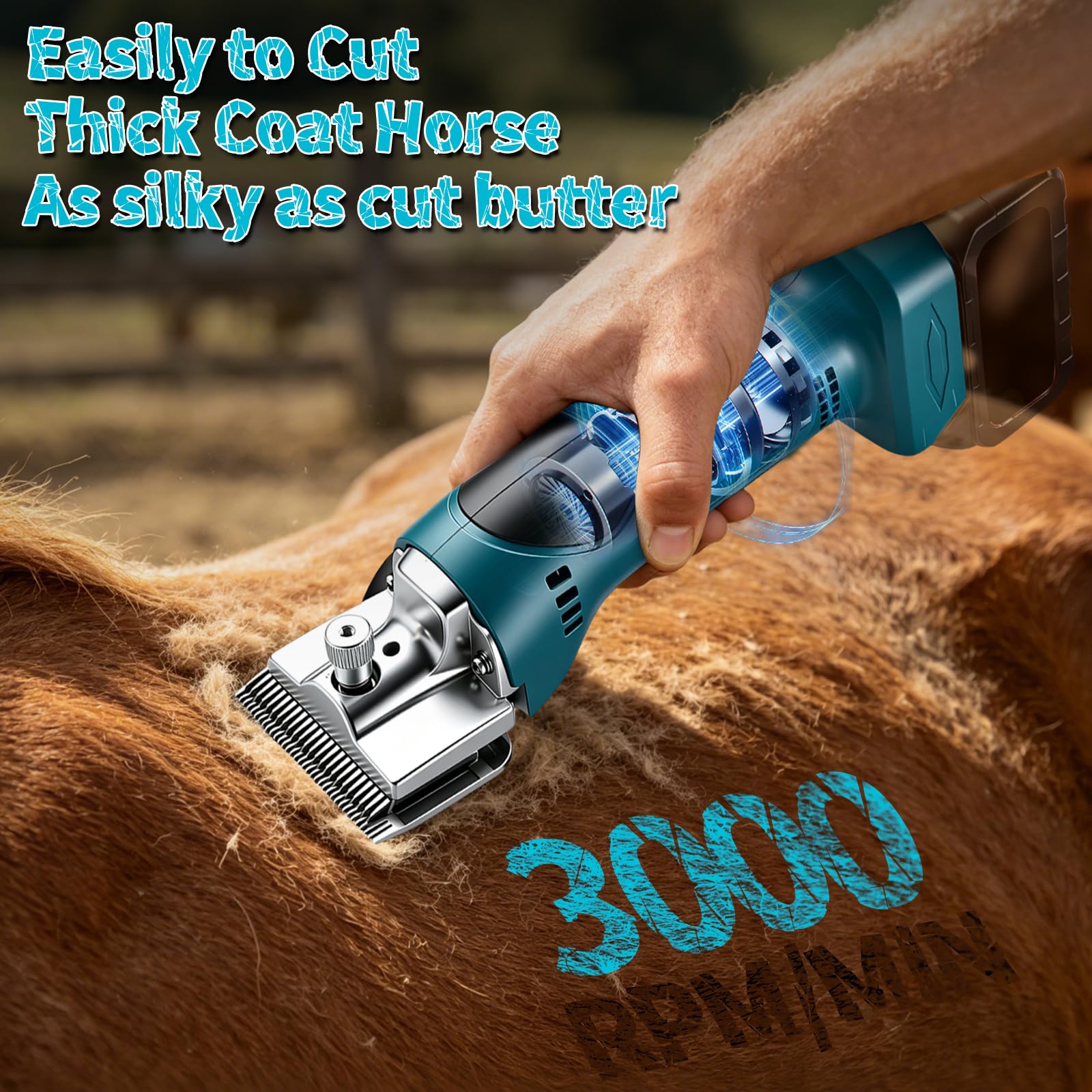 Tosatrice per cavalli per batteria Makita da 18 V, 850 W, 2800 giri/min, per denti spessi e animali domestici (senza batteria)