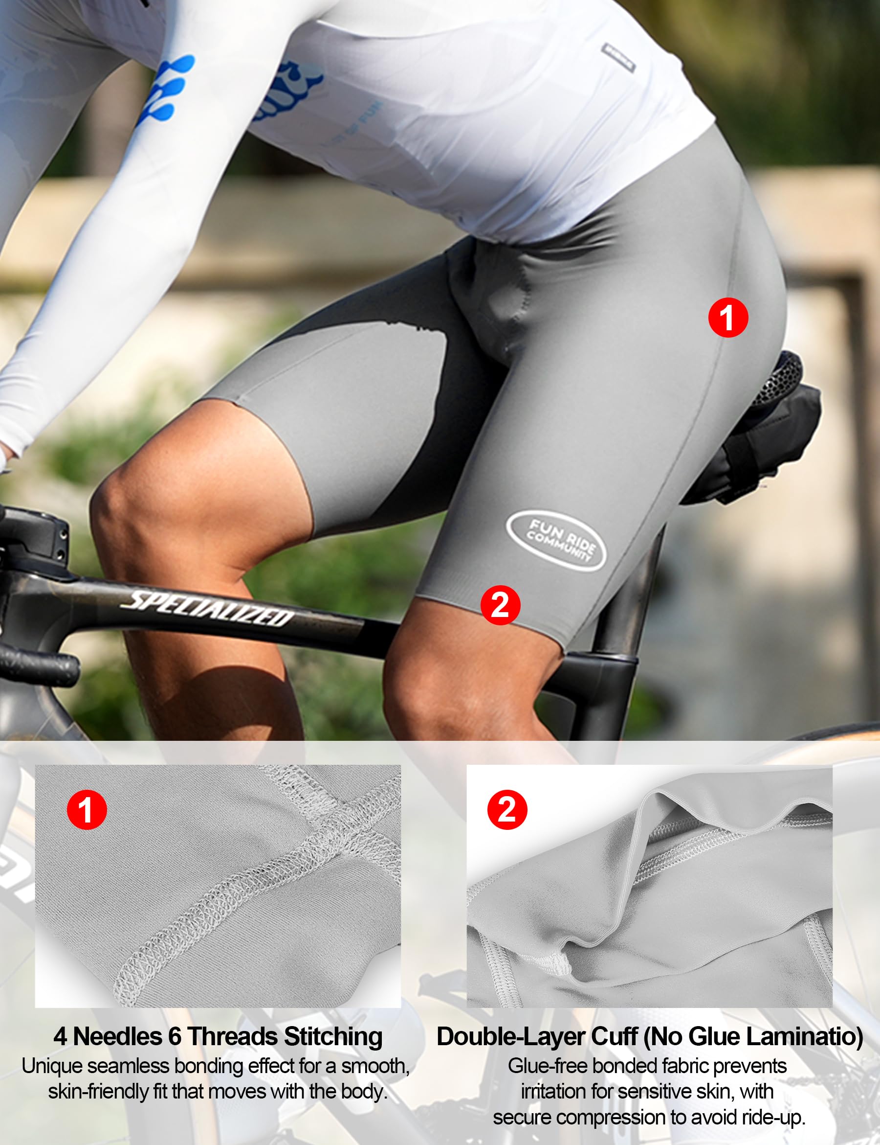 INBIKE Pantalones Cortos de Ciclismo 3D Gel para Bicicleta de Carretera MTB