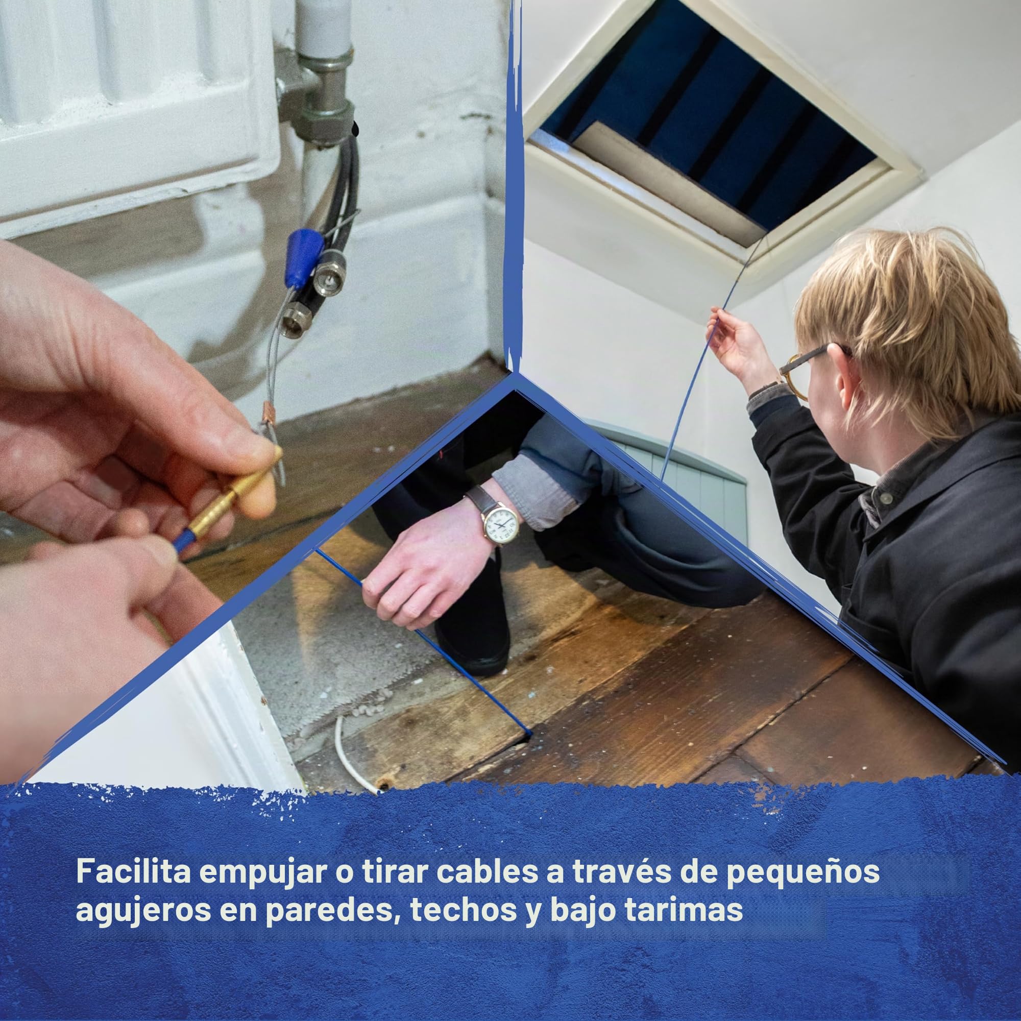Kit de tire-câbles et accessoires Faithfull - 3,3 mètres, 4 mm de diamètre - Kit de 15 pièces comprenant 10 tiges en fibre de verre de 330 mm, un tire-câble de traction et un tube de rangement