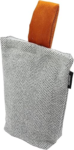 McAlister Textiles Tope de puerta de tela en espiga sin rellenar gris y naranja para todas las puertas, accesorio para el hogar y regalo de