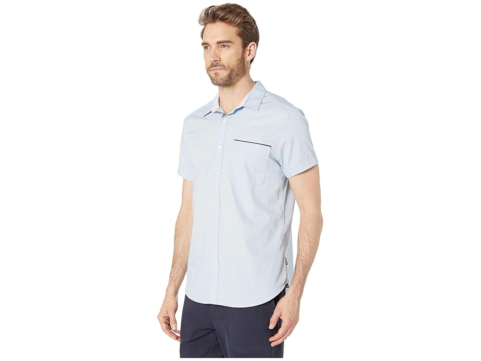 

Kenneth Cole New York Short Sleeve Mini Square Dot Print Shirt (Dusty Blue) Men's Clothing