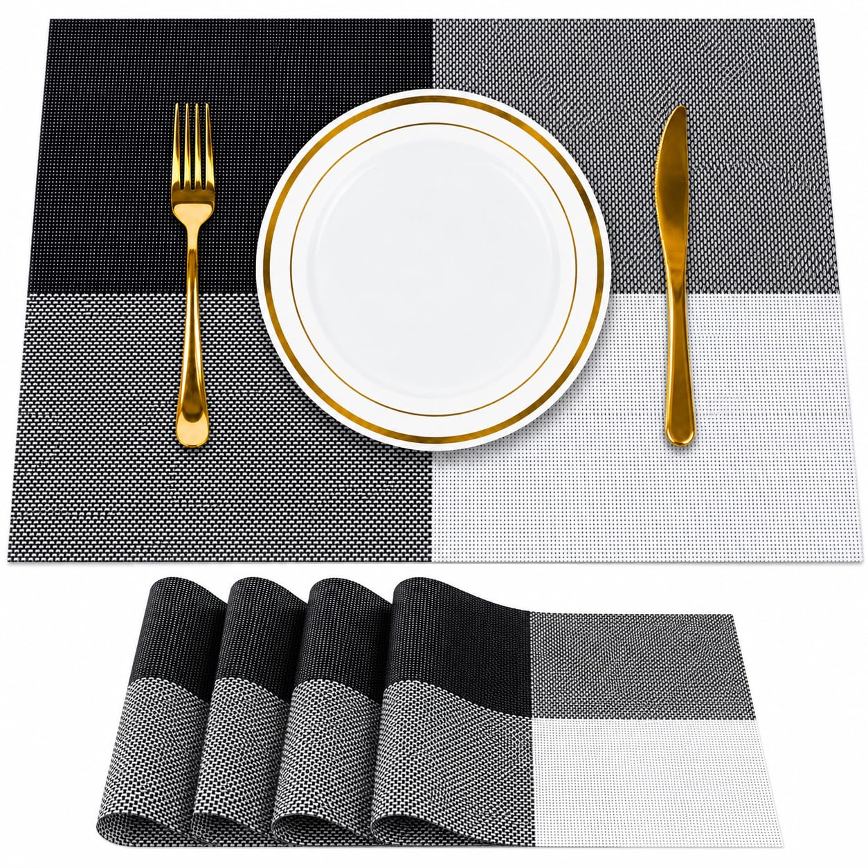 Solitude Placemats Set of 6 Dining Table Place Mats | Placemats Table Mat PVC Material | Non-Slip Heat Resistant | Dining Tablemates Washable Anti-Skid | Size 45 x 30 CM (Brown) — Amazon image 8