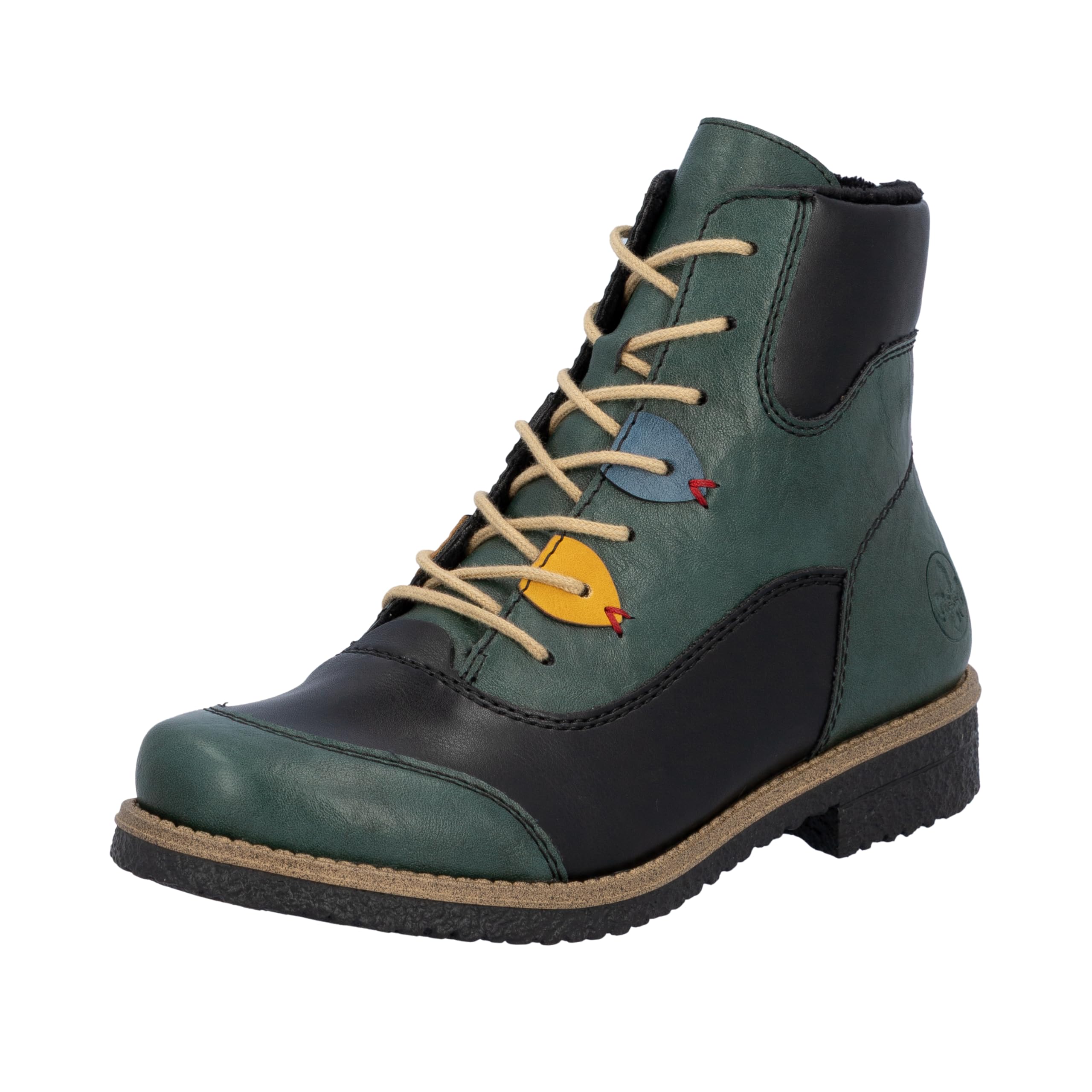 Rieker Women's Dark Green 'Compass' Lace Up Ankle Boots In Size 7.5