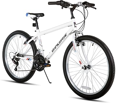 HH HILAND 26 inch Mountain Bike for Men and Women, 18 Speeds High-Carbon Steel Frame, Sport Cycling MTB Bicycle for Adult, White