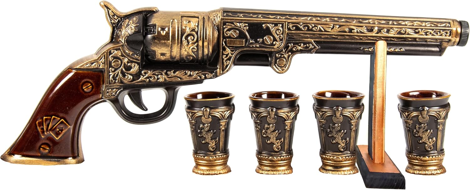 Military Army Gift Barware DECANTER for vodka whiskey brandy alcohol Bottle like GUN COLT_Warrior's Decanters (Decanter + shots)