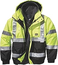 Gravel Gear HV Men's Class 3 High Visibility 3-in-1 Bomber Jacket with 3M Scotchlite Reflective Material - Lime, XL