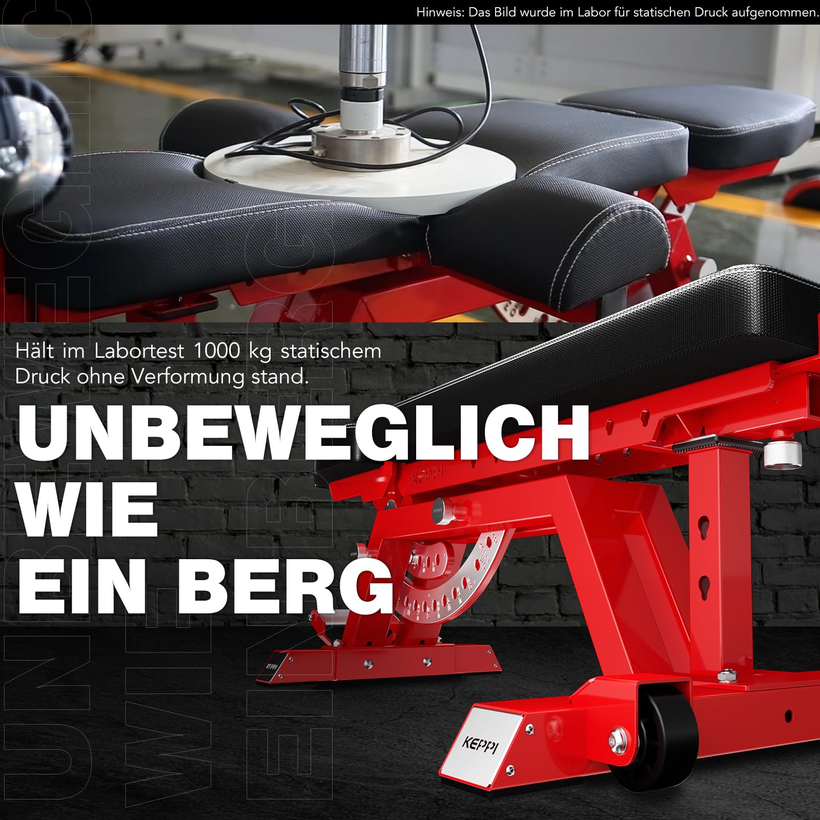 Keppi Hantelbank, 680kg Belastbare Hantelbank Aus Commercial Stahl, 43,2cm Wettkampfhöhe, 11 Rücken + 8 Sitzpositionen FID Design Mit Hochkantlagerung – Bench6000