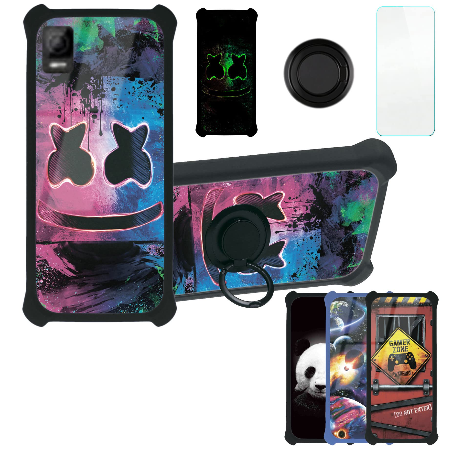 Ans Koobee SL004T Case Compatible with Koobee k100 Phone Case Cover [PC + TPU 2 in 1][Ring Support] [Luminous Effect] YGH-BQ