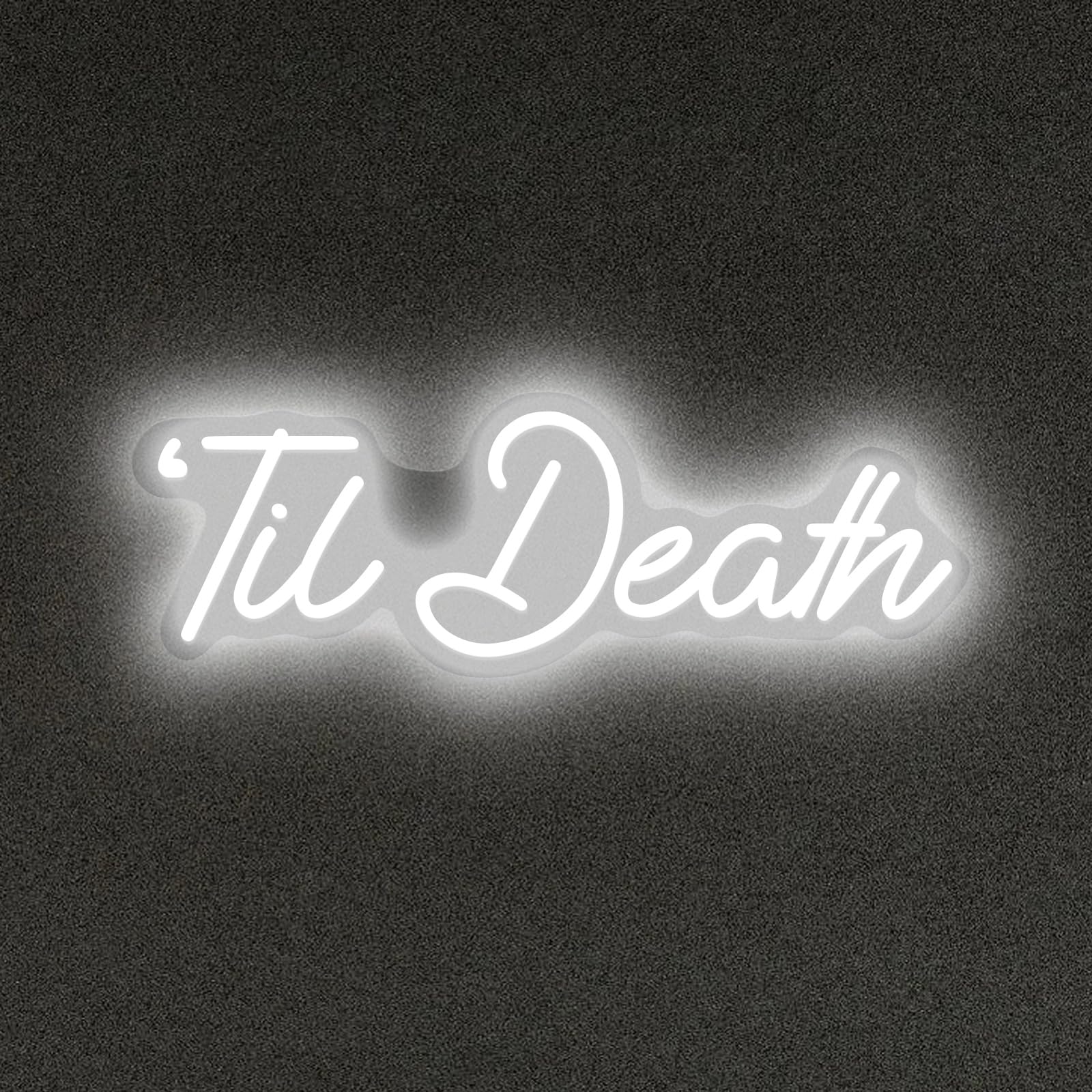 Til Death Handmade White LED Neon Lights for Couples as Wedding Gift Bar Nightclub Club Game Room E-sports Room Decoration — image 1