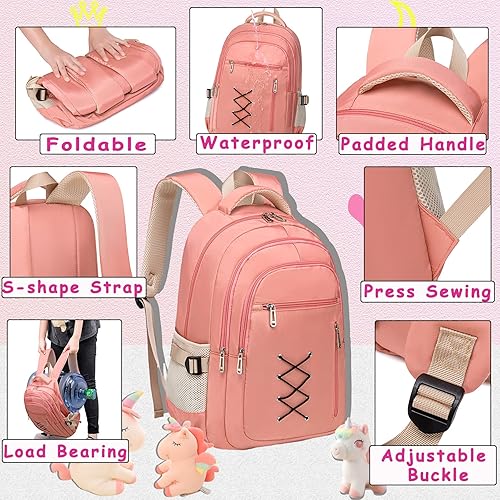 Miniatura 6 de HotAdsFW Mochila escolar para niños, adolescentes, mujeres, hombres y niñas, mochila de viaje para escuela primaria, secundaria, universidad,