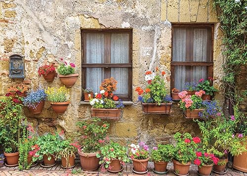Miniatura 6 de EOA Telón de fondo de flores italianas de 7 pulgadas de ancho x 5 pies de alto, para fotografía, Italia, ciudad vieja, arquitectura medieval, fondo
