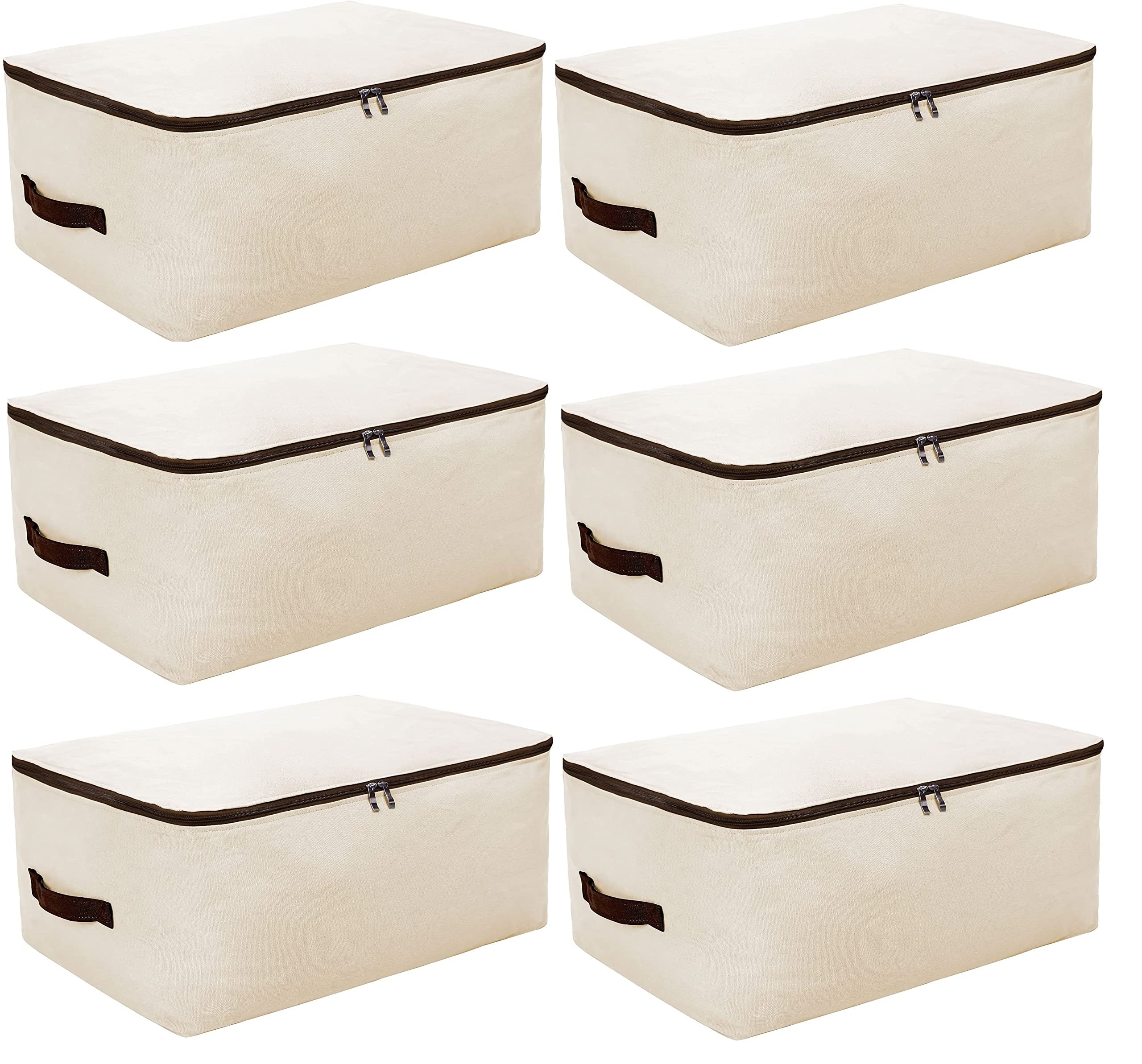 HOME STYLE INDIA Closet Organizer and Storage Foldable Clothing Storage Bag for Clothes, Blanket, Comforter Canvas Material. (PACK OF 6) (B0B96G2GKD) Amazon Price History, Amazon Price Tracker