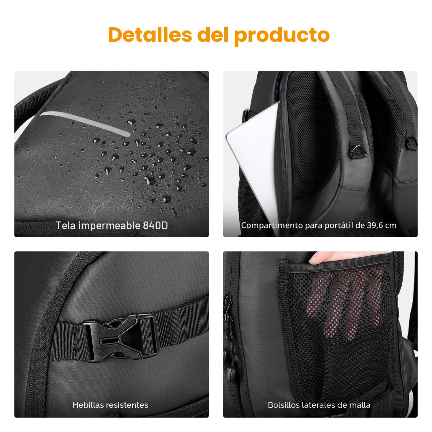 K&F Concept Mochila para cámara, bolsa de cámara de gran capacidad de 25 L para fotógrafos con protector de lluvia y compartimento para laptop de 15.6 pulgadas compatible con dron Canon/Nikon/Sony/DJI