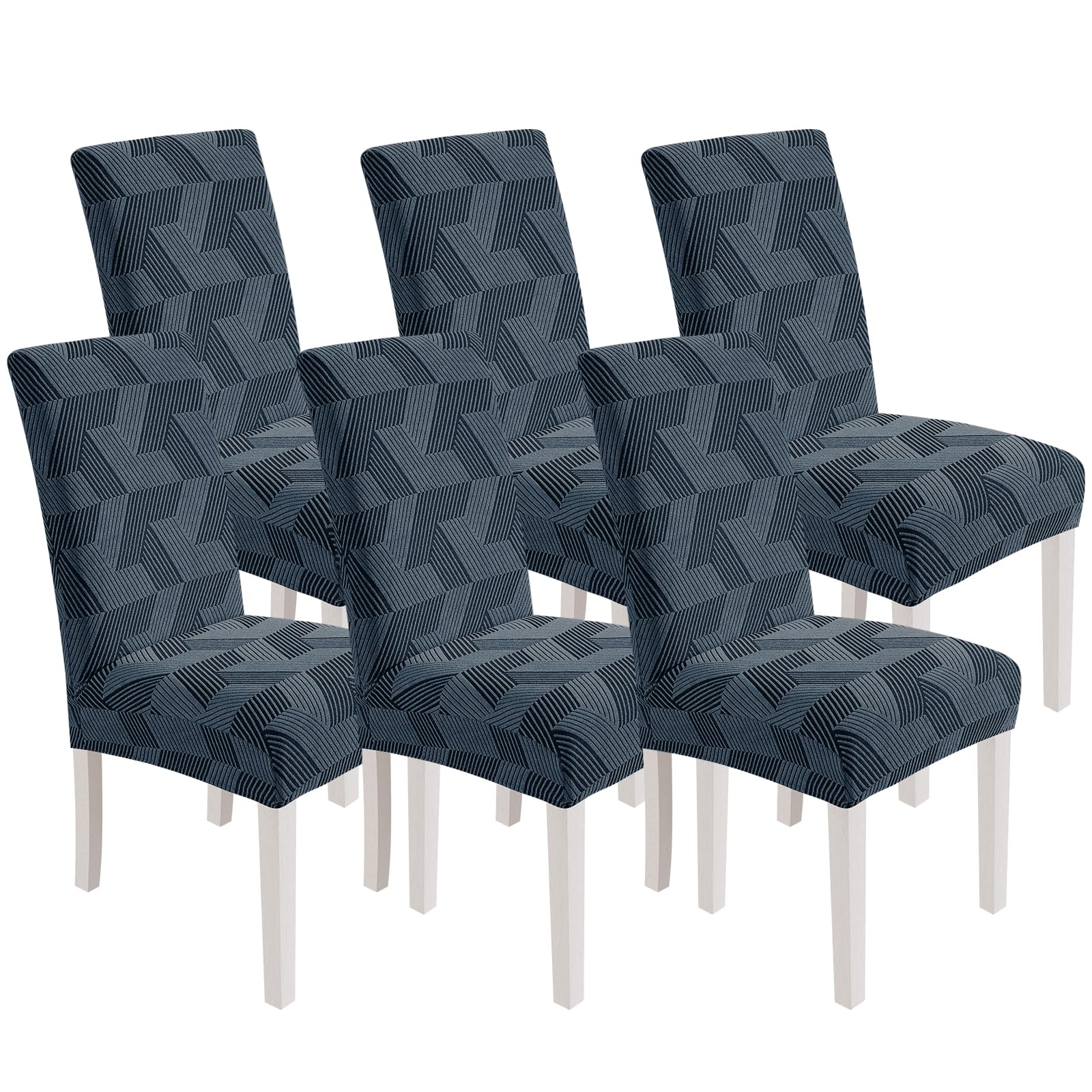 Housse de chaise jacquard extensible et géométrique XINEAGE lot de 6