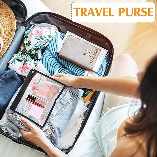 Miniatura 7 de CHENGU Paquete de 9 bolsas transparentes con cremallera, multiusos, de PVC, impermeables, bolsas de viaje transparentes para cartera de cosméticos,