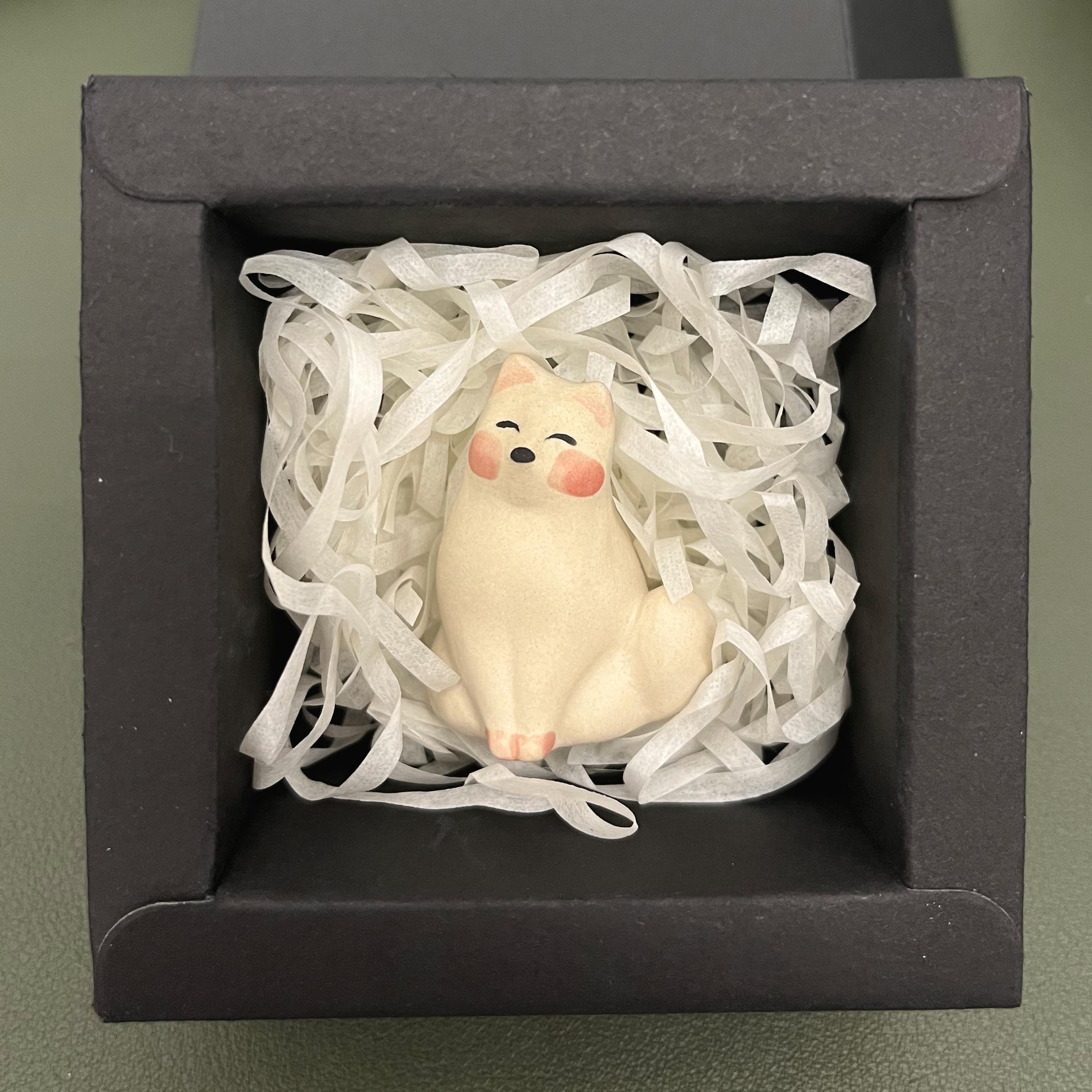 Amazon.co.jp: 神狐 幸運の稲荷キツネ セラミックの小さな白いキツネ