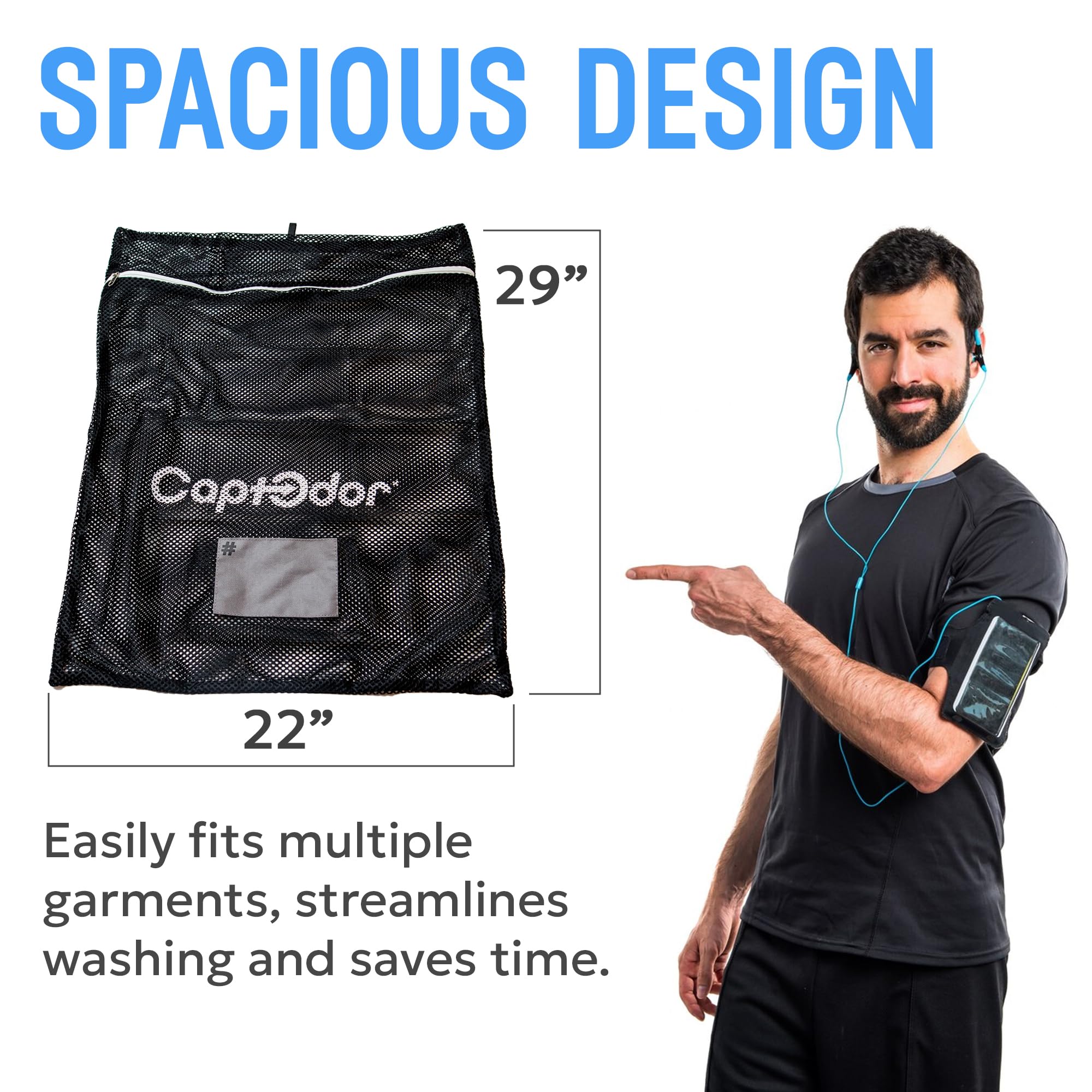 Captodor Bolsa de lavandería de alta calidad: bolsa de lavado de nailon duradera y protectora para ropa deportiva activa y equipos