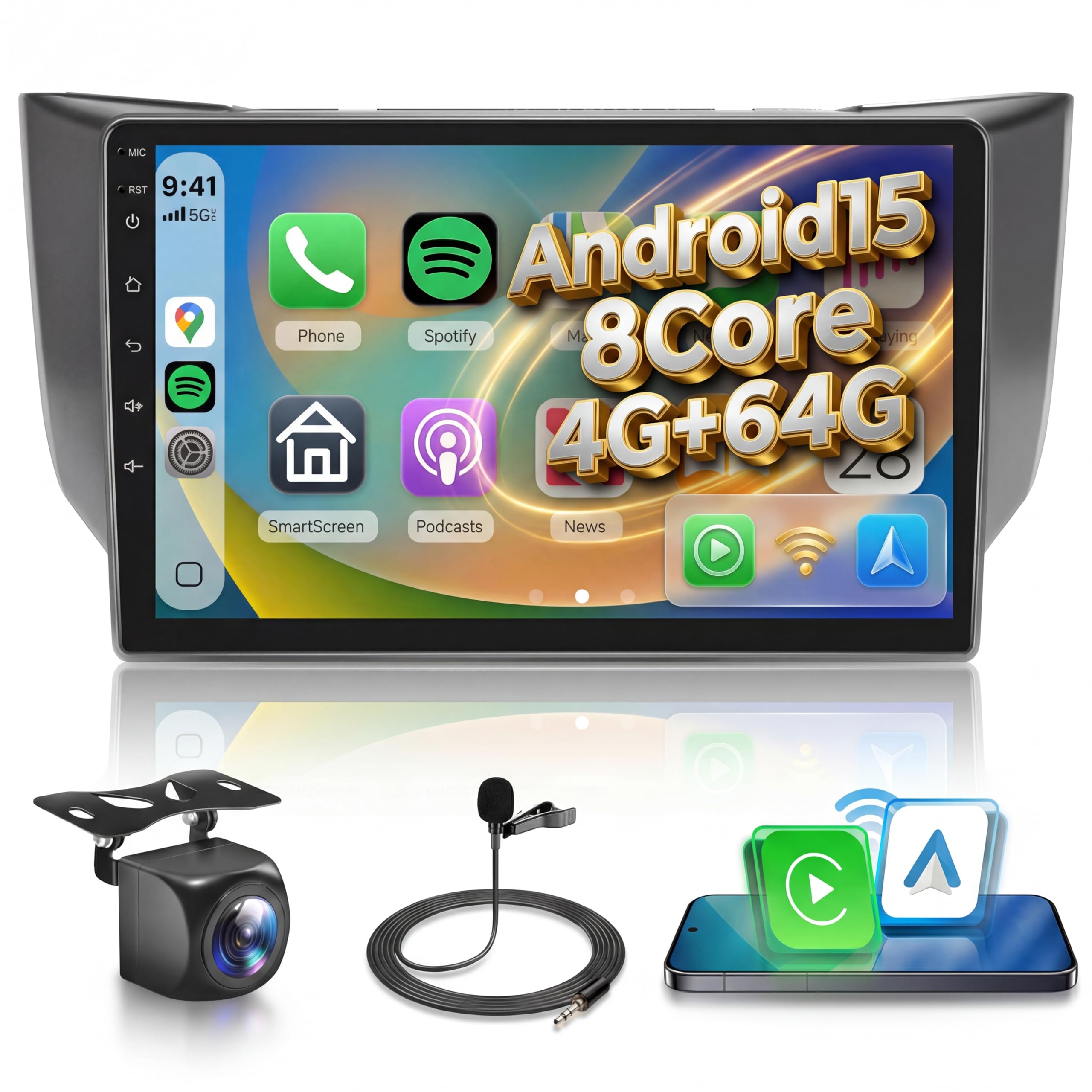 ゆりページ 5/6GhzWiFi 8Core 4G+64G Car Stereo Radio for Lexus RX300 RX350