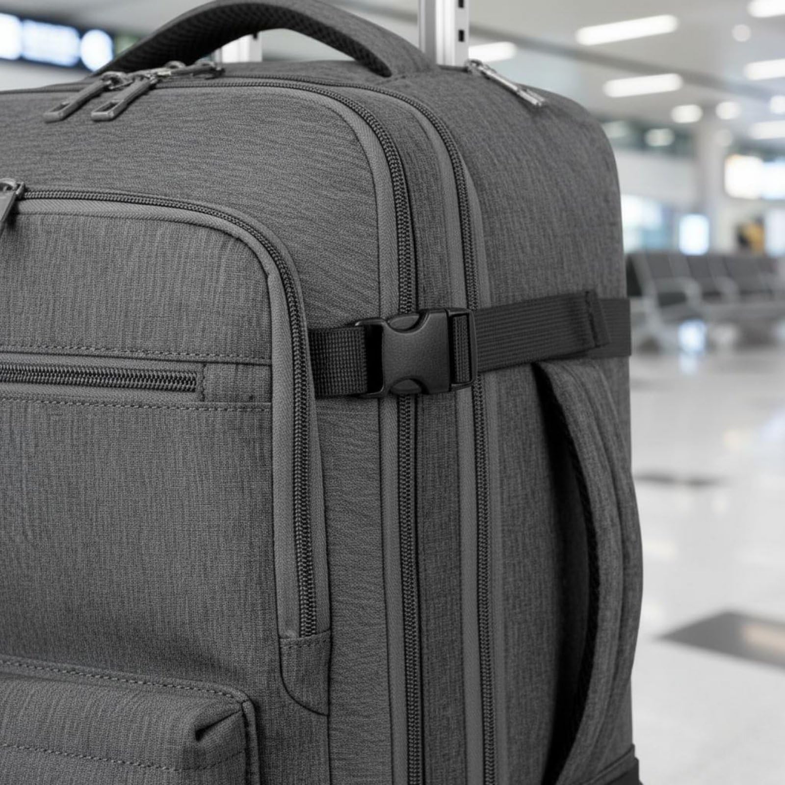 Maleta con Ruedas Mochila Trolley para Portátil Equipaje de Mano Impermeable con Funda para Ordenador y Ruedas Suaves Adecuada para Viajes de Negocios, Gray