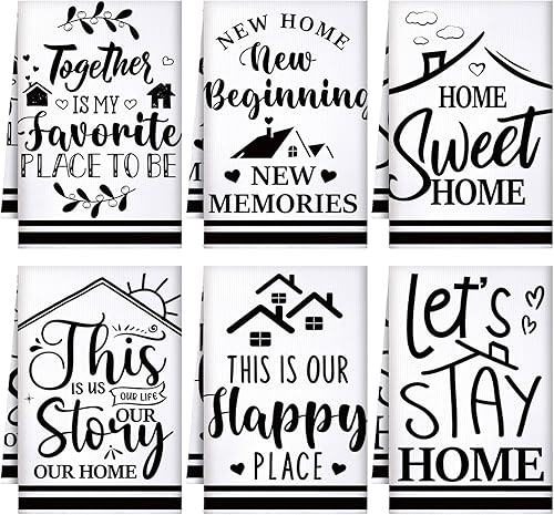 Vista 16 de Preboun 6 Piezas Toallas de Cocina Navideñas Santa Reno Rayas Toallas de Mano Rosa Estilo Granja para Platos Xmas Té Cocina Baño Decoración