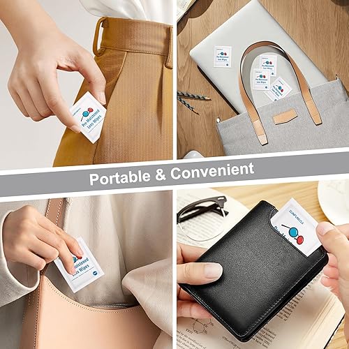 Miniatura 5 de 200 toallitas de limpieza de lentes, prehumedecidas individualmente envueltas individualmente, limpiador de pantalla óptico, sin rayas, secado rápido