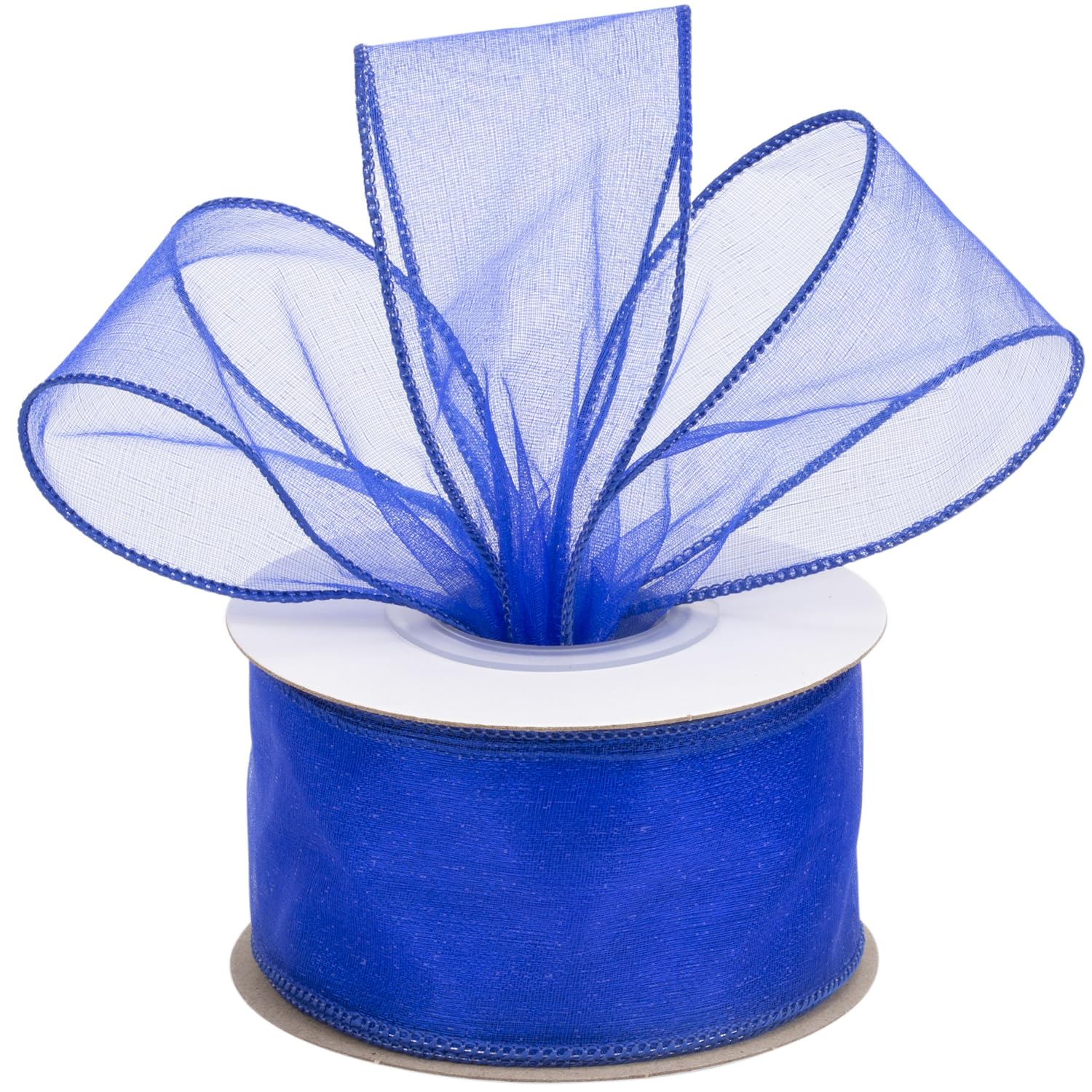 Joycrosso 2 Inch Royal Wired Organza Ribbon - 20 Yards Sheer Decorative Ribbon for Gift Wrapping, Wedding Decor, Christmas Tree, Crafts & DIY Projects