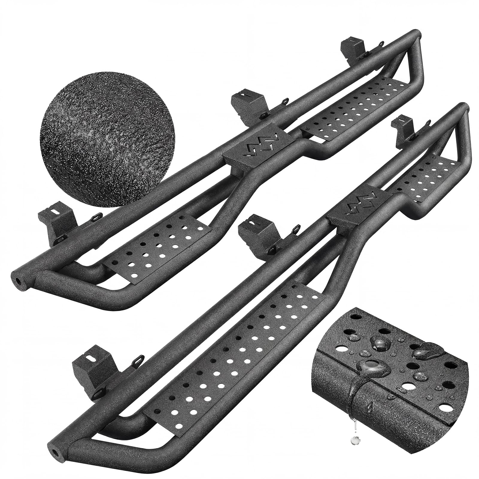 Photo 1 of ************INCOMPLETE, MISSING ALL MOUNTING HARDWARE************
Running Boards Compatible with 2007-2018 Jeep Wrangler JK 4-Door, Dual-Stage Textured Black Powder Coated (07-18 JK 4Doors, D Size)
