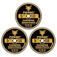 Vista 1 de FOXBC Hoja de Sierra Circular de 5-1/2 Pulgadas con 130 Dientes para Cortar Madera Contrachapada, Chapa, OSB, Plástico con Eje de 5/8 Pulgadas