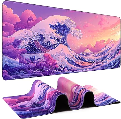 Miniatura 39 de Kanagawa - Alfombrilla de mouse para juegos - Tapete de escritorio para teclado y mouse - Alfombrilla de mouse grande para escritorio, alfombrilla