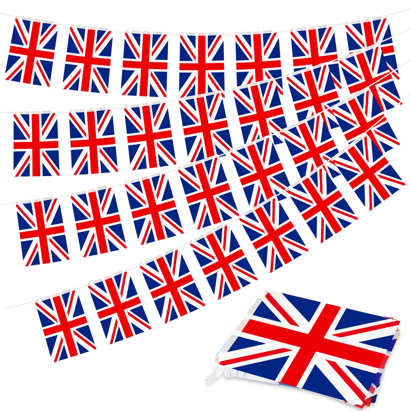 Snapklik.com : 32.8 Ft Union Jack Pennant Flags Banner, 30 Pcs Mini ...