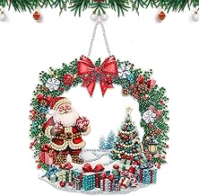 GADITIEK Diamond Painting Christmas Pendant, 5D DIY Double-Sided Diamond Painting, Small, Door Wreath, Christmas Decoration, Christmas Crafts for Home, Garden, Wall, Door Decor