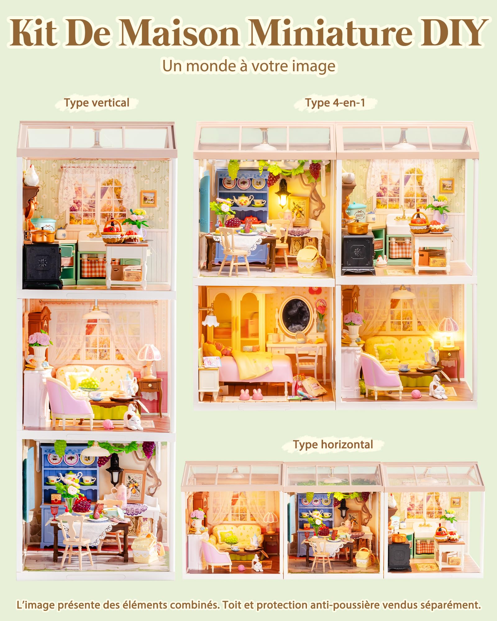 Rolife Super Creator Midsummer Dream Yard, Kits de Maison Miniature DIY, Maison de Poupée pour Figurines d'action, Kits de Modèle pour Adultes à Construire, Cadeau Créatif d'anniversaire & de Noël