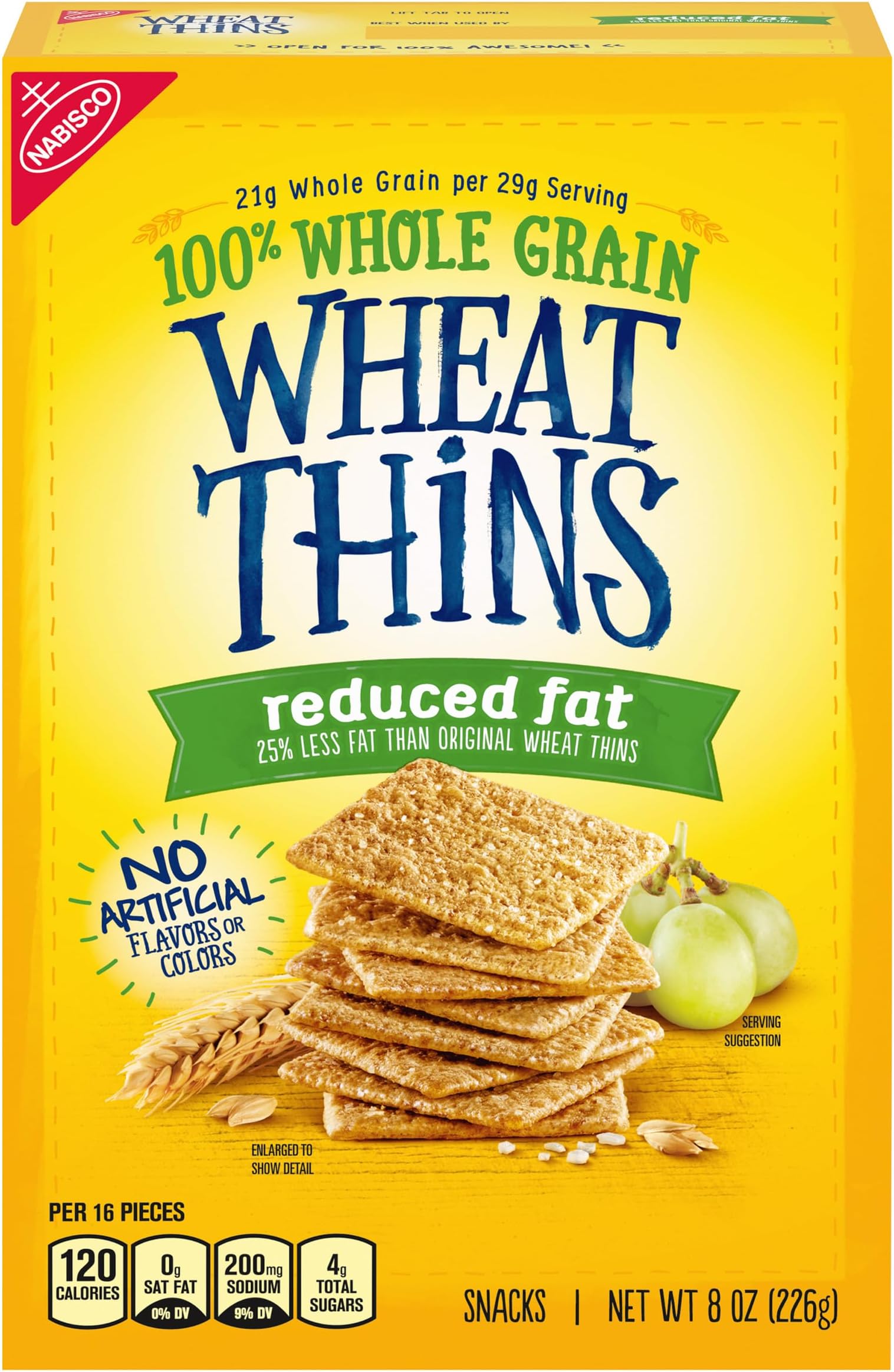 Wheat Thins Reduced Fat Whole Grain Wheat Crackers, 8 Oz, 1Count