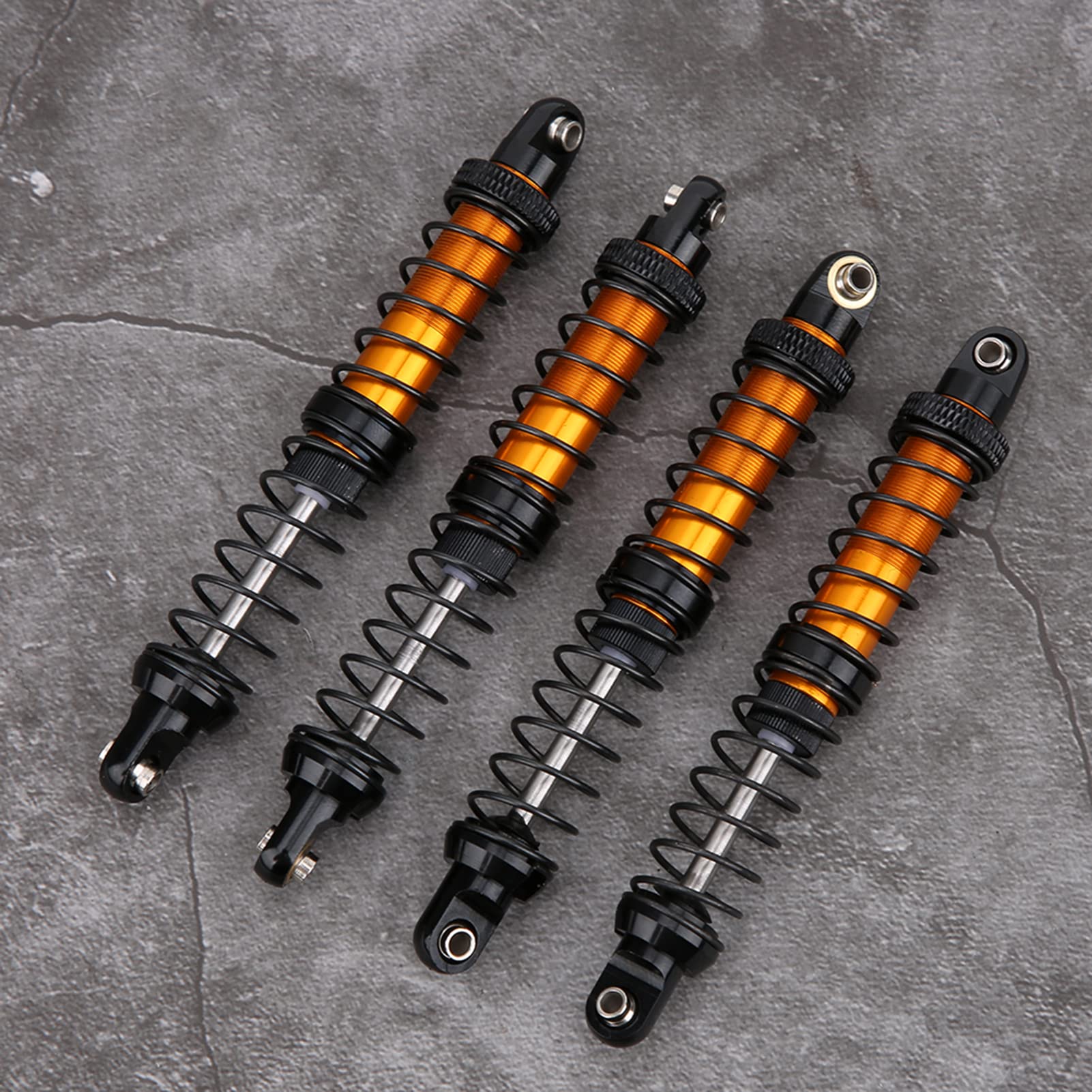 KIMISS Rc Lunchbox Upgrade Parts. Rc Suspension 1 10 Black Orange Metal Oil Suspension Shock Struts Damper Fit For Cc01 Rc Car Model Sory (100mm)
