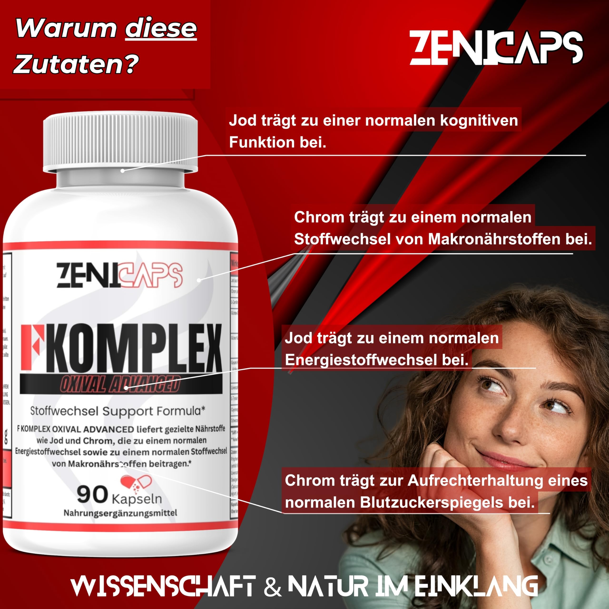 F KOMPLEX OXIVAL ADVANCED Original Kapseln Stoffwechsel FKomplex Support Complex F-Komplex Formula* | Einfache Anwendung | 90 Kapseln (90 Kapseln)