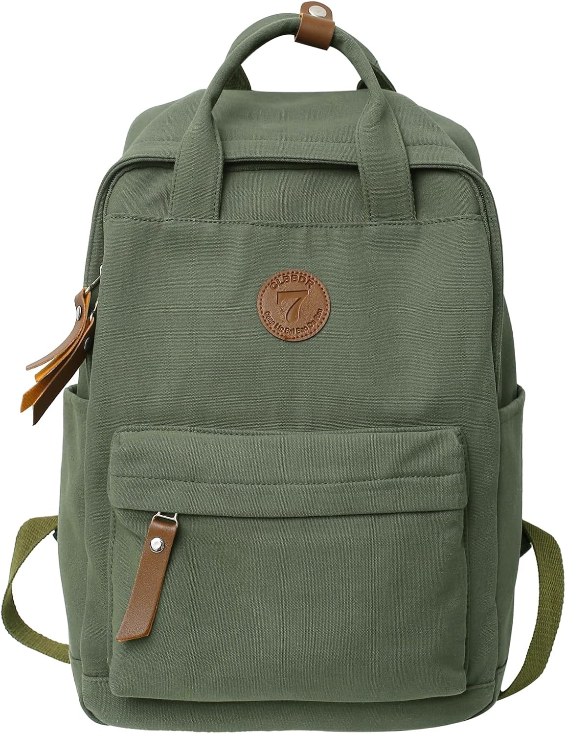 KARRESLY Canvas Laptop Backpack Travel Vintage Notebook Bag for Men Women（White）