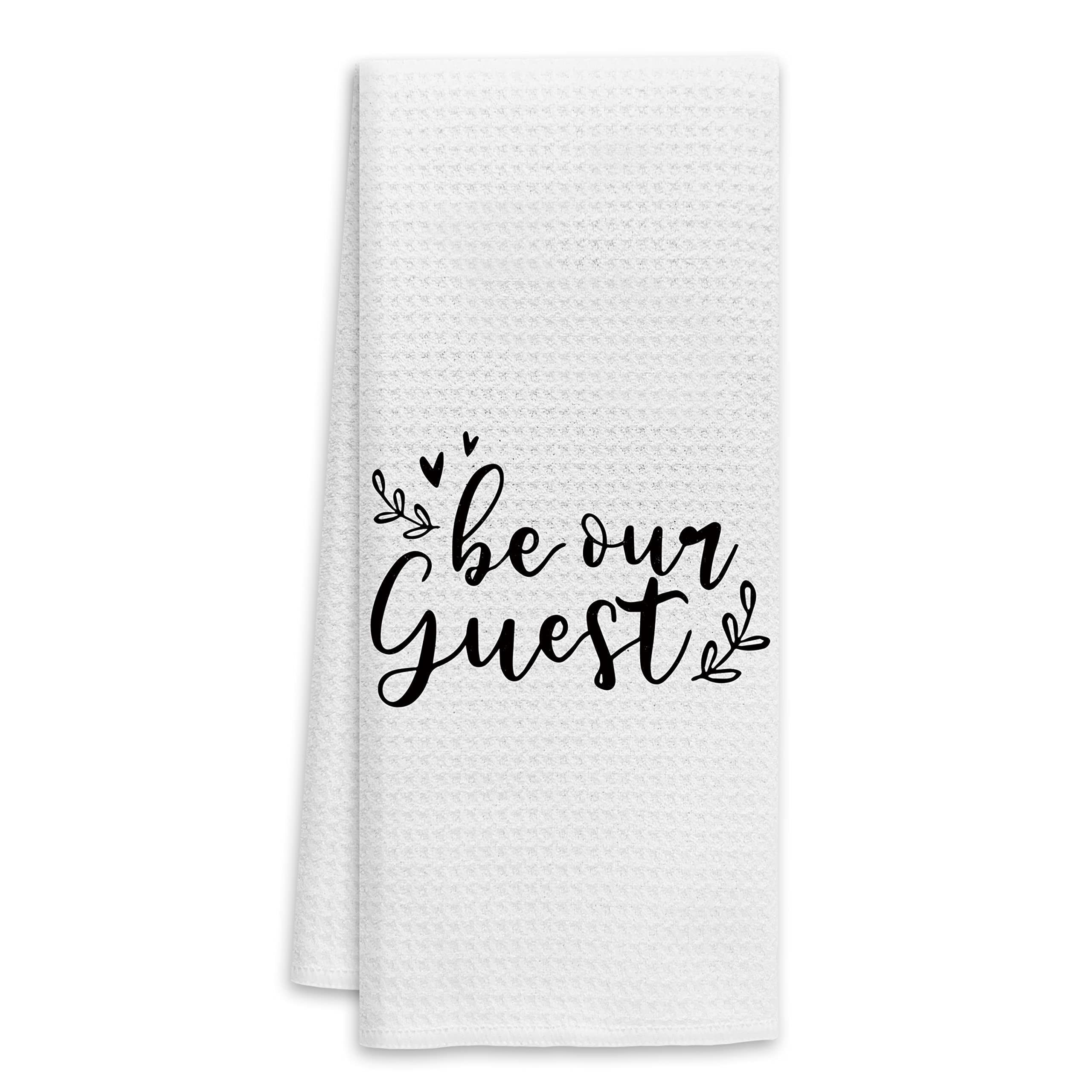 Voatok Be Our Guest Towels - Funny Housewarming & Wedding Guest Towels for Bathroom & Kitchen
