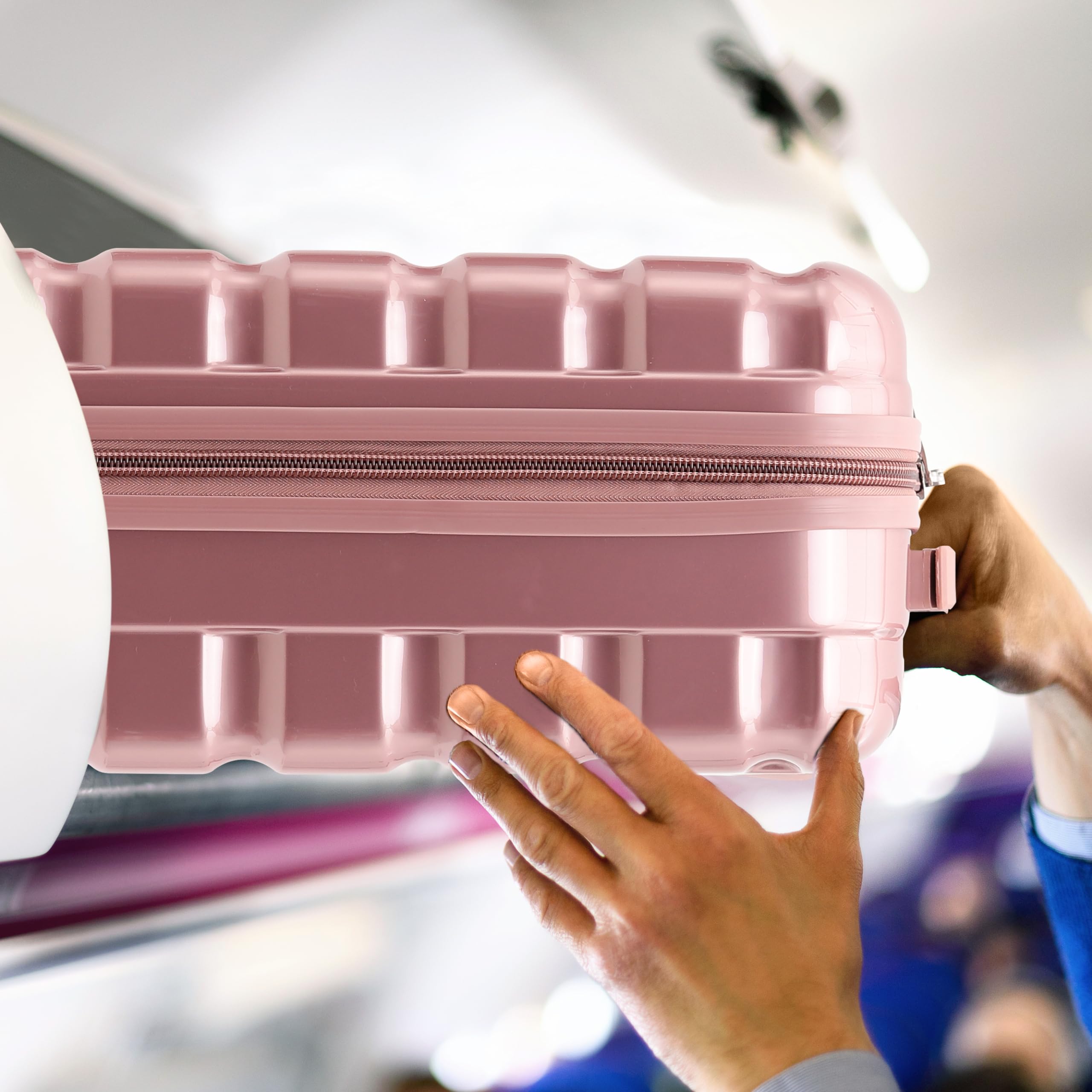 Flight Knight Lightweight 4 Wheel ABS Hard Case Small Suitcase Approved for Over 100 Airlines Including easyJet, British Airways, Ryanair, Jet2, Emirates & Many More - Carry On 55x35x20cm